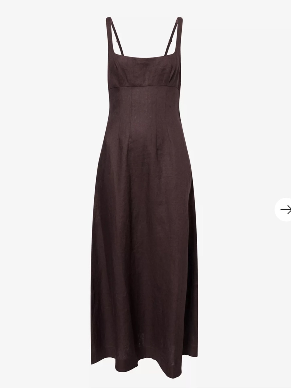 Reformation Sabine Linen Dress in Mole